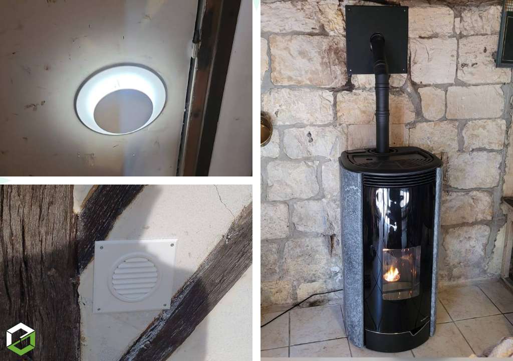 Rge qualibois installation d'un poêle à granulés de bois palazzetti