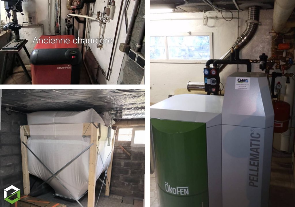 RGE QualiBois - Installation d'une chaudière à granulés de bois PELLEMATIC de marque ÖkoFEN à chargement automatique