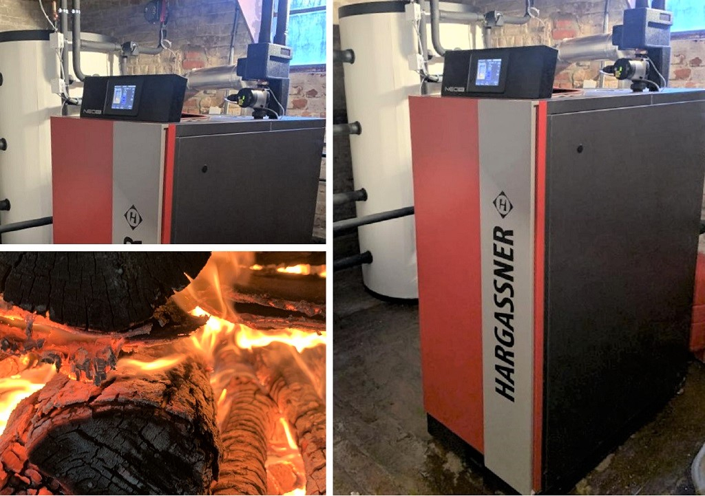 Consultez la chantier : installation d'une chaudière bois bûches de marque hargassner type néo hv 30