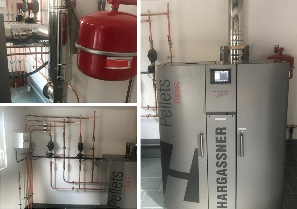installation d'une chaudière à granulés de bois de marque hargassner type classic lamba 22 