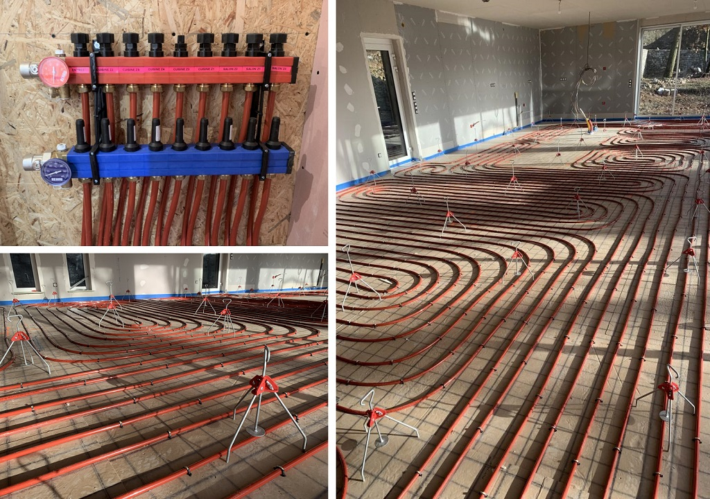 Consultez la chantier : installation d'un plancher chauffant de marque rehau type resida