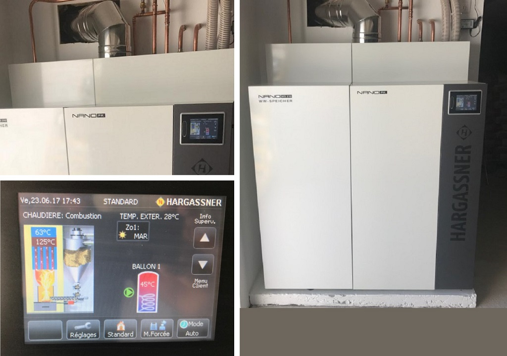 Consultez la chantier : installation d'une chaudière granulés de bois hargassner type nano pk 12