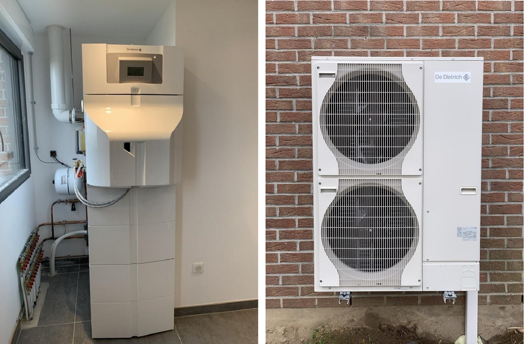 Consultez la chantier : installation d'une pompe à chaleur hybride de marque de dietrich type alezio evolution