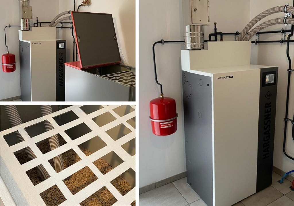 installation d'une chaudière granulés de bois pellets hargassner type nano pk 15 
