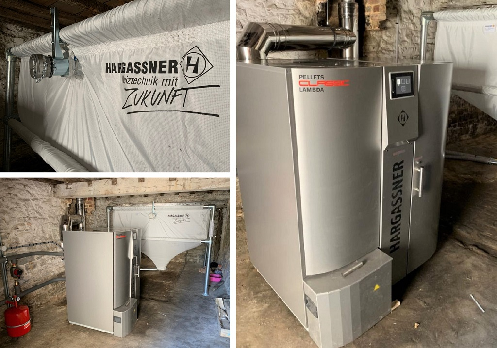 Consultez la chantier : installation d'une chaudière granulés de bois pellets de marque hargassner de type classic 35