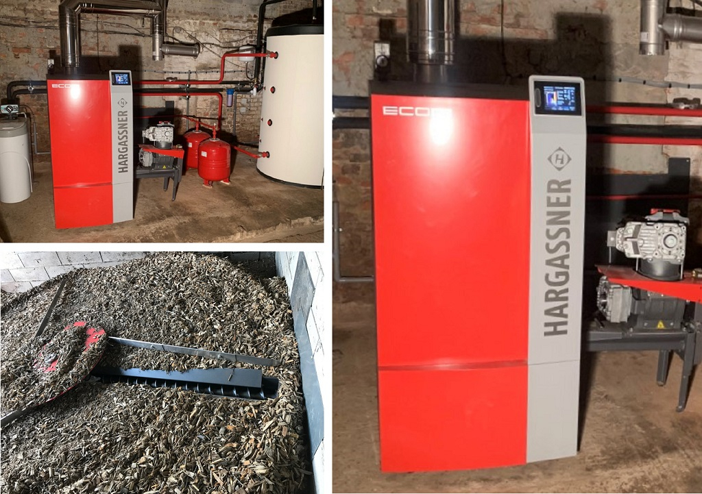 Consultez la chantier : installation d'une chaudière à bois déchiqueté de marque hargassner type eco hk 60