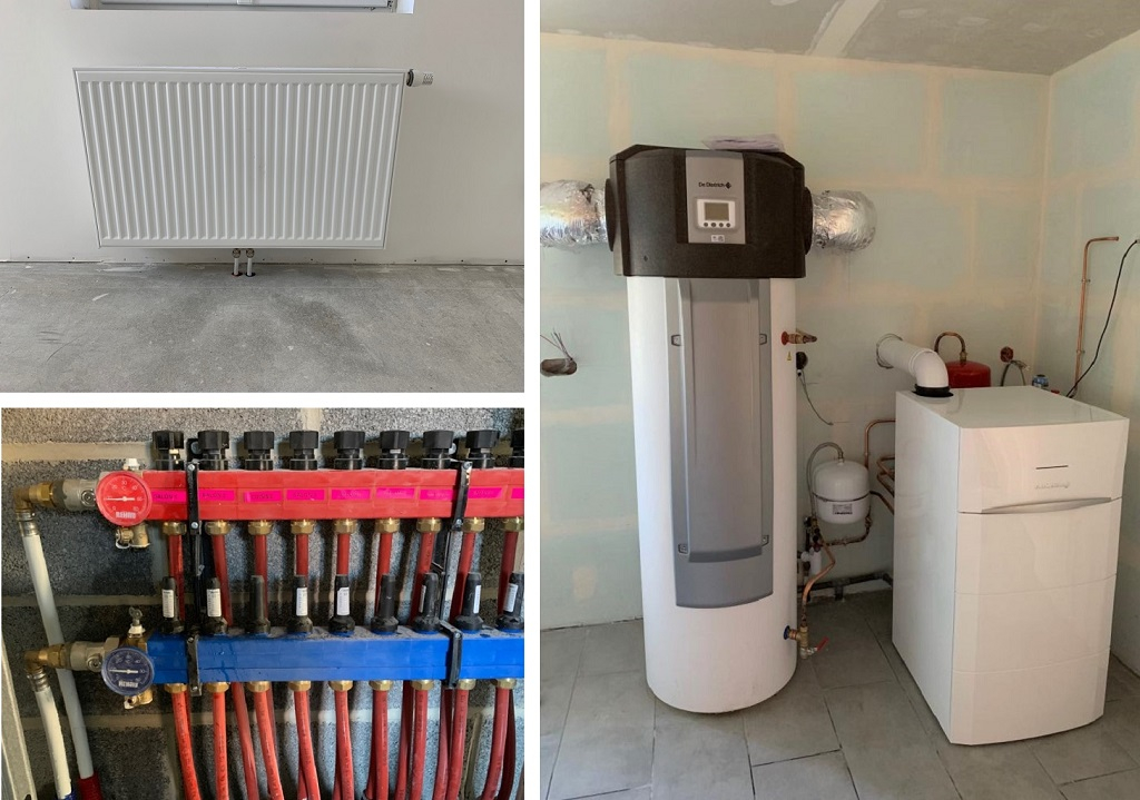 Consultez la chantier : installation d'un chauffe-eau thermodynamique et d'une chaudière fioul à condensation de marque de dietrich