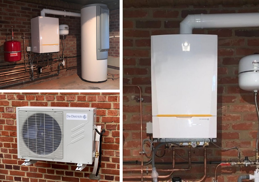 Consultez la chantier : installation d'un chauffe-eau thermodynamique et d'une chaudière gaz à condensation de marque de dietrich