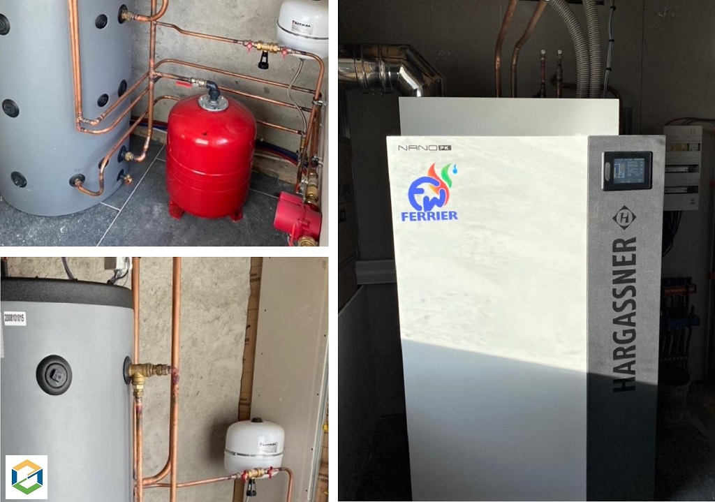Consultez la chantier : installation d'une chaudière granulés de bois pellets hargassner hargassner type nano pk 25