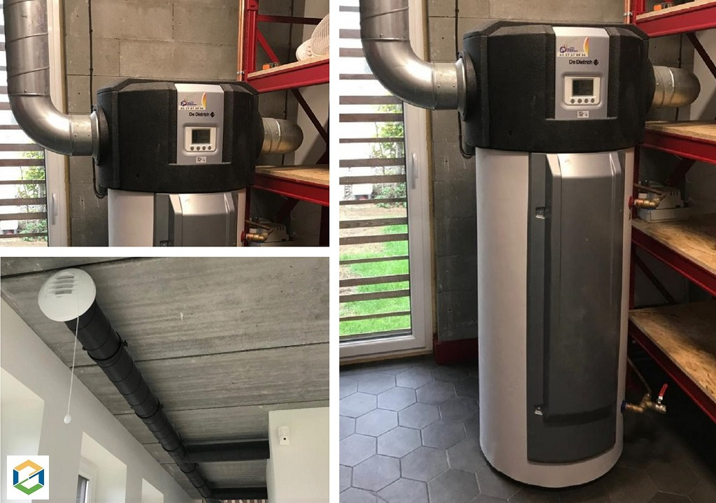 Installation d'un chauffe-eau thermodynamique DE DIETRICH type KALIKO 