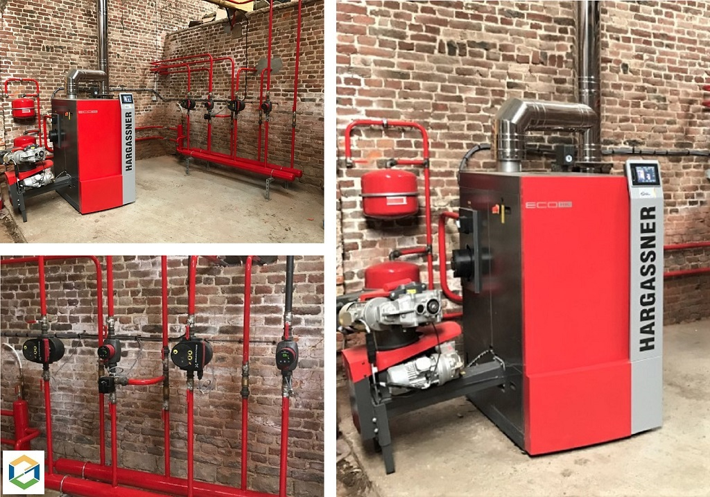 Consultez la chantier : installation d'une chaudière bois déchiqueté de marque hargassner type eco hk 60