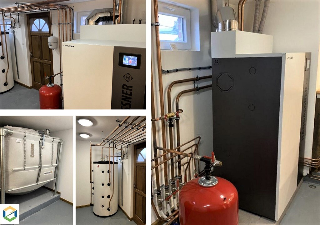 Consultez la chantier : installation d'une chaudière granulés de bois pellets hargassner type nano pk 32