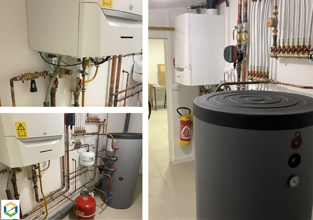 Consultez la chantier : installation d'une chaudière collective gaz à condensation de marque de dietrich type amc 45