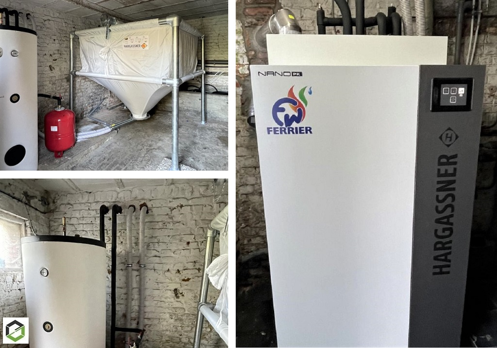 rge qualibois - installation d'une chaudière granulés de bois pellets hargassner type nano pk 20
