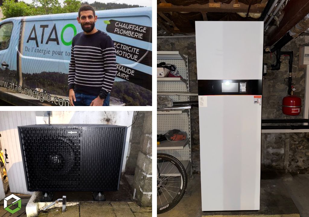 Installation pompe à chaleur air/eau Viessmann Vitocal 252-A de 8 kW