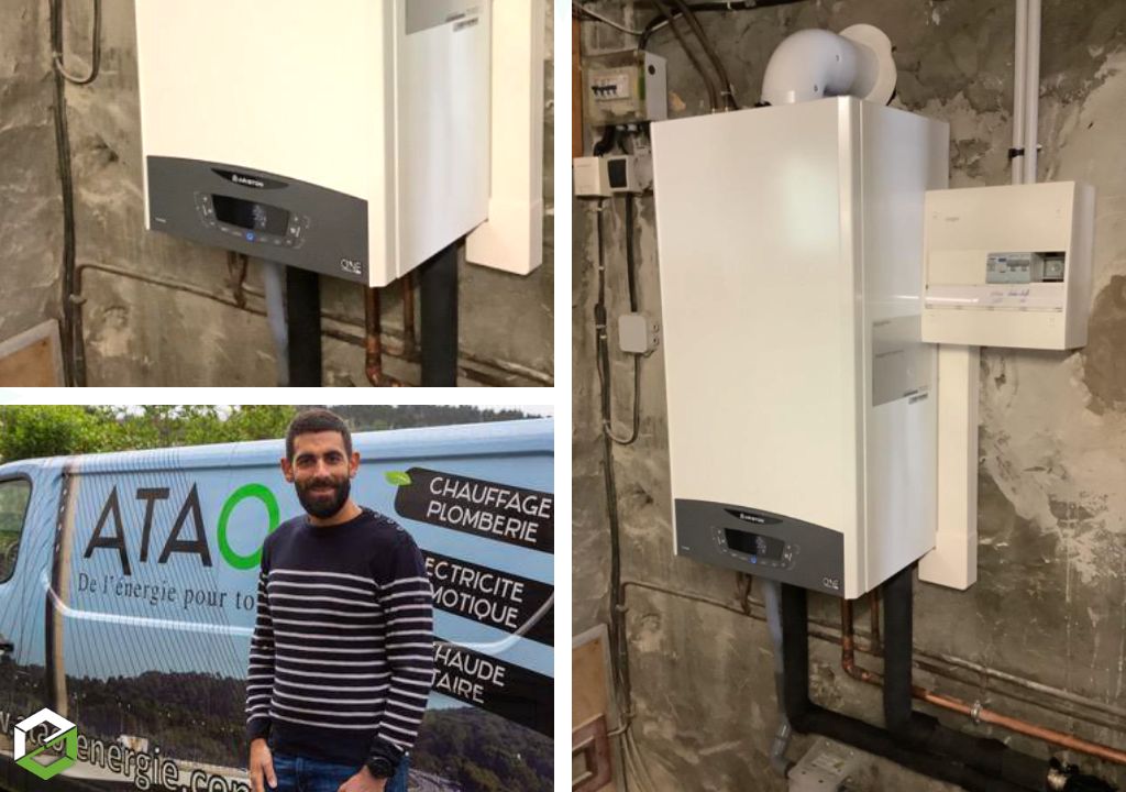 Ets Atao Energie : Installation d'une chaudière à gaz murale Ariston 