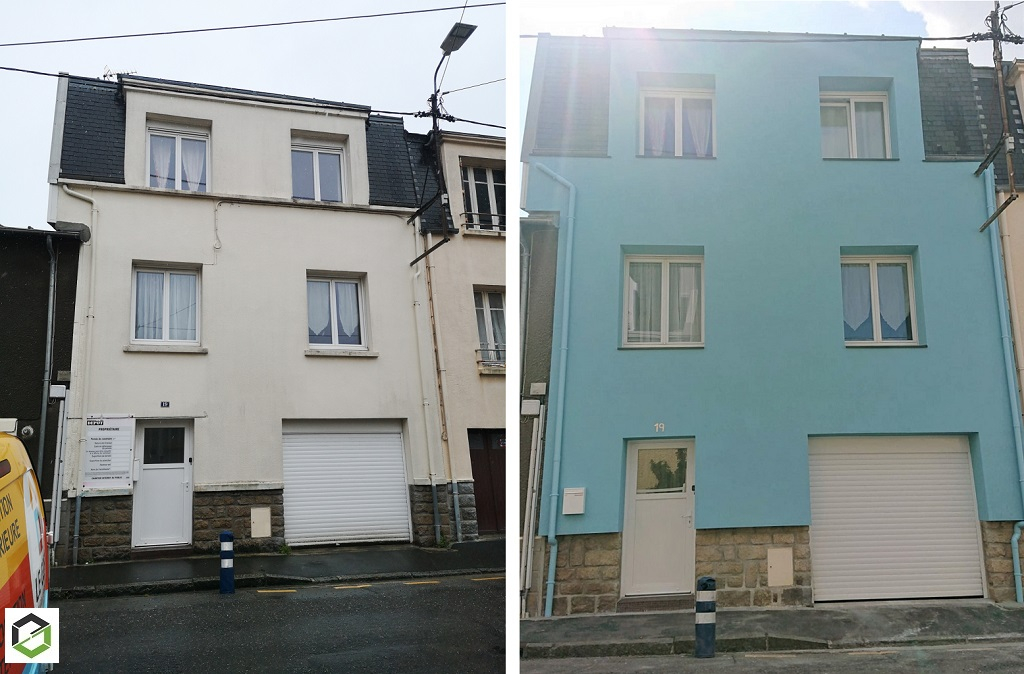 Consultez la chantier : entreprise rge - isolation thermique par l'extérieur finition enduit sur brest