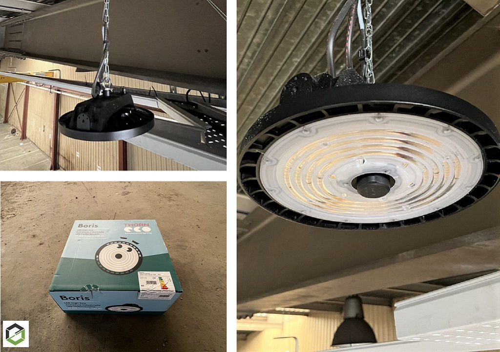 Consultez la chantier : pose d’éclairage led grande hauteur 