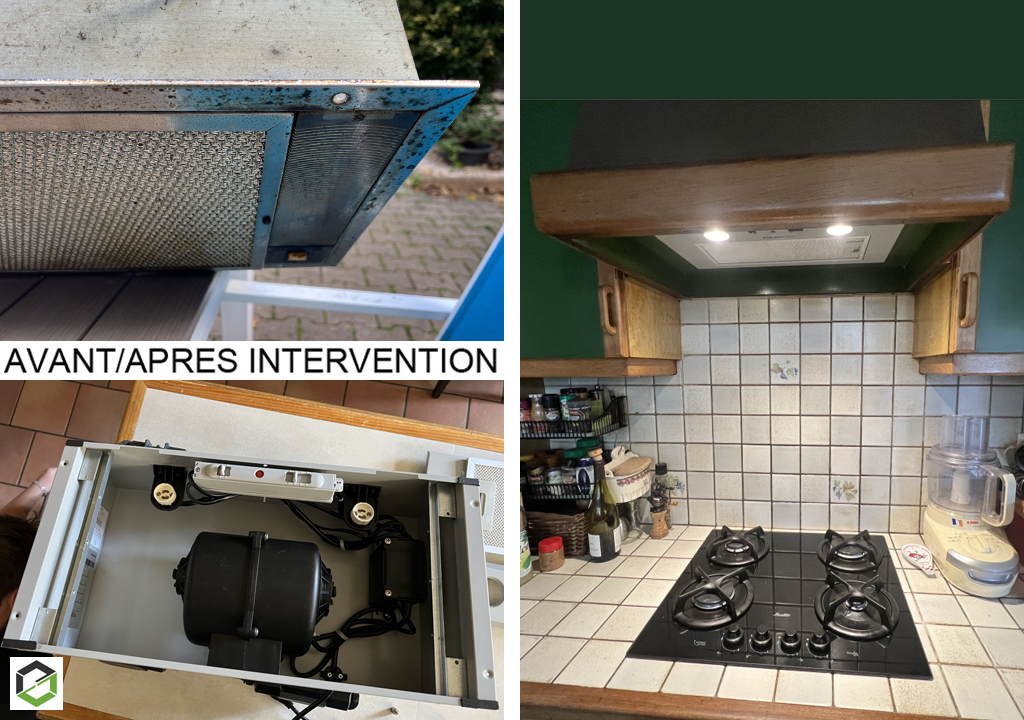 Installation d'une hotte aspirante GLEMGAS