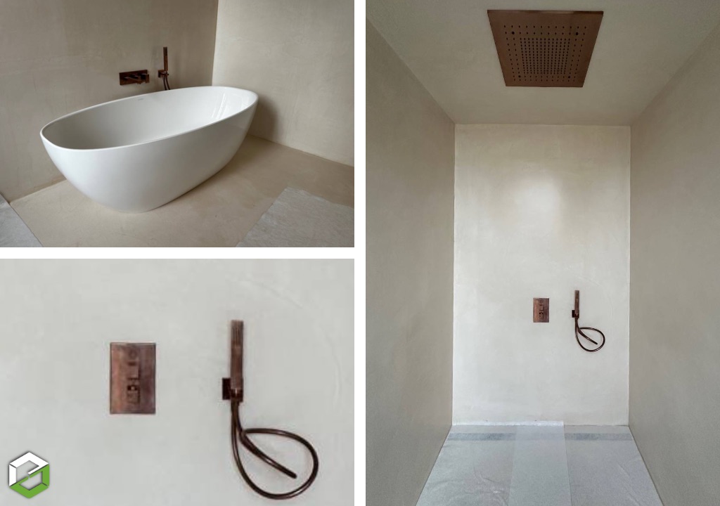 Consultez la chantier : transformation de salle de bain avec baignoire ilot et douche à l'italienne