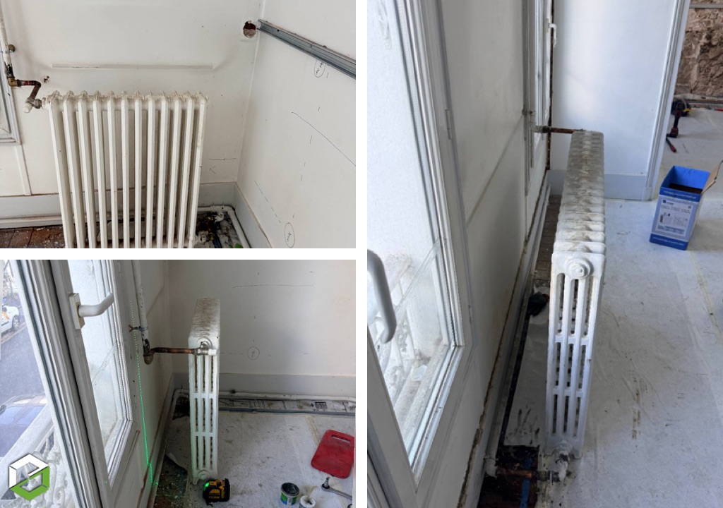 Décallage des radiateurs pour une isolation par l'intérieur