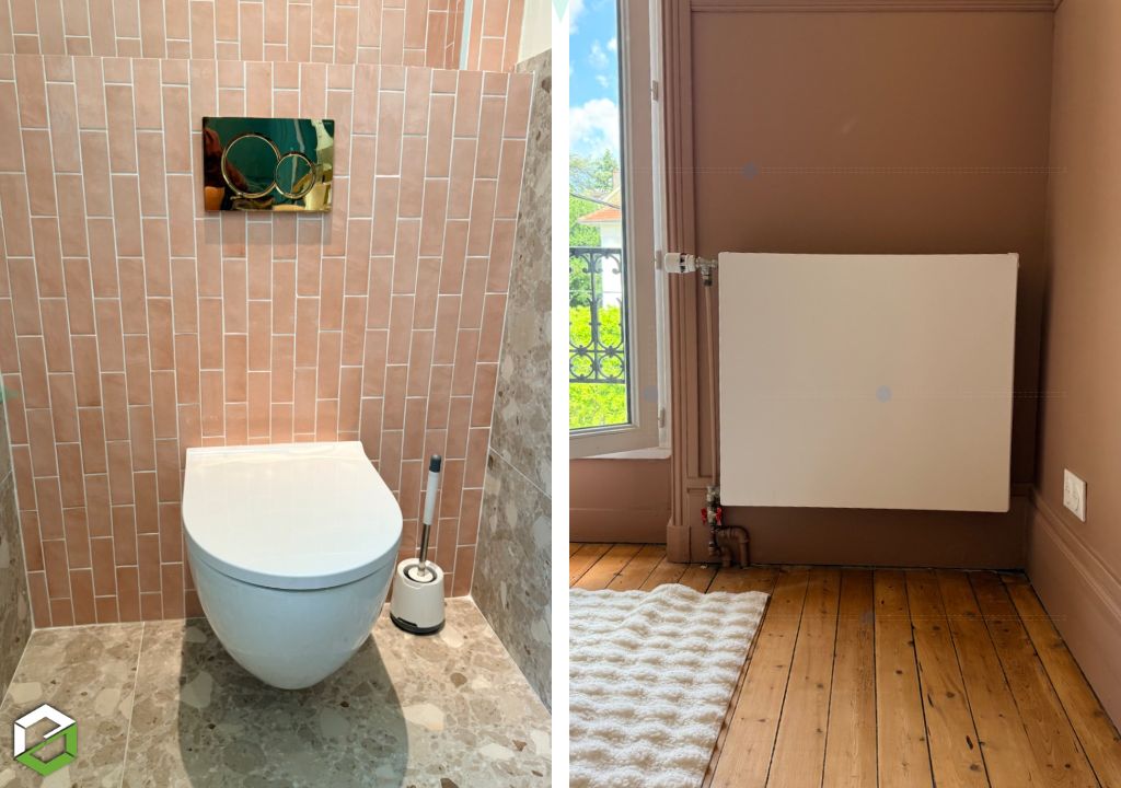 Installation de deux WC Geberit et remplacement de radiateurs 
