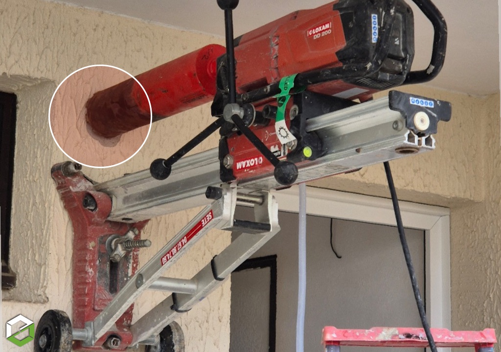 Installation VMC Atlantic avec carottage du mur