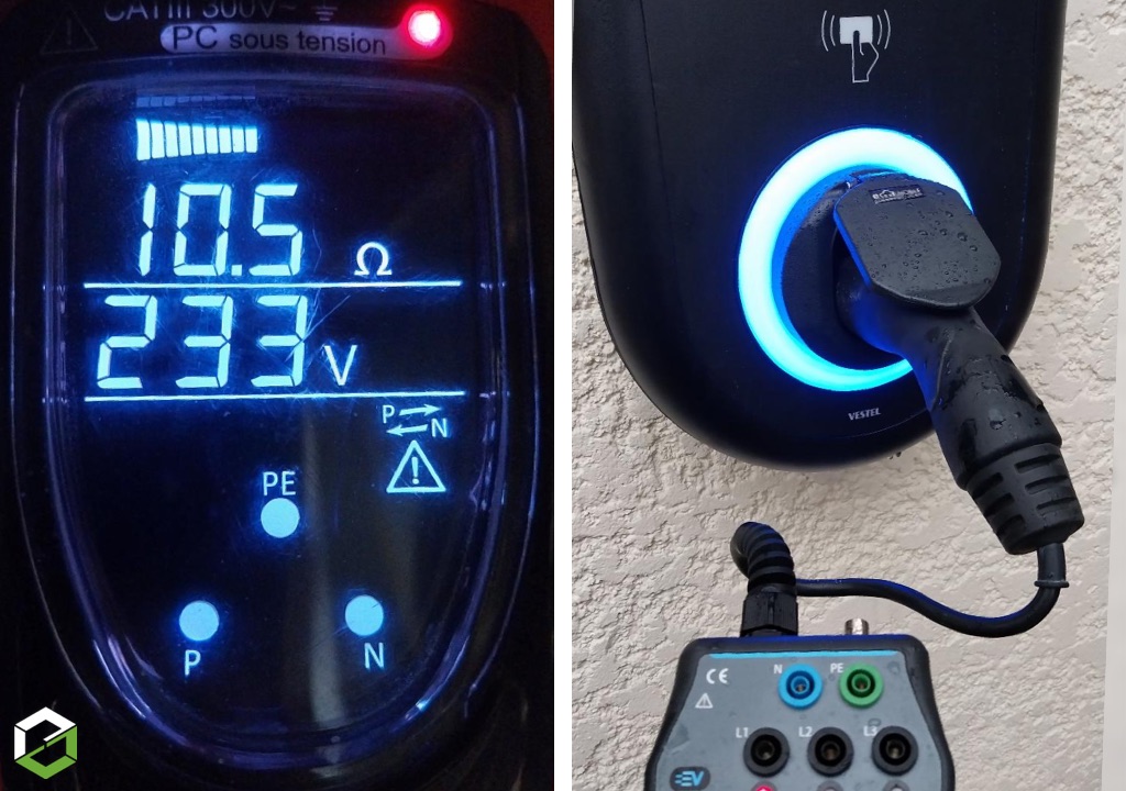 Installation borne de Recharge monophasé pour véhicule électrique