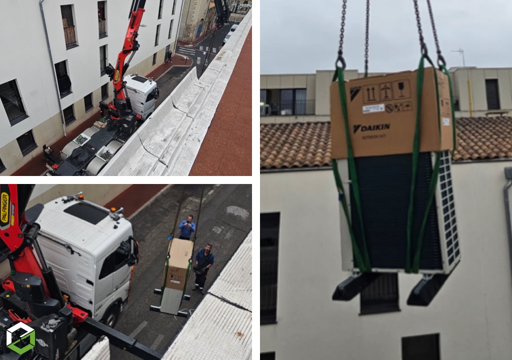 installation climatisation VRV Daikin en toiture