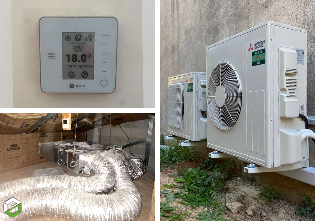 Consultez la chantier : installation climatisation gainable mitsubishi electric dans une villa en rénovation - entreprise rge