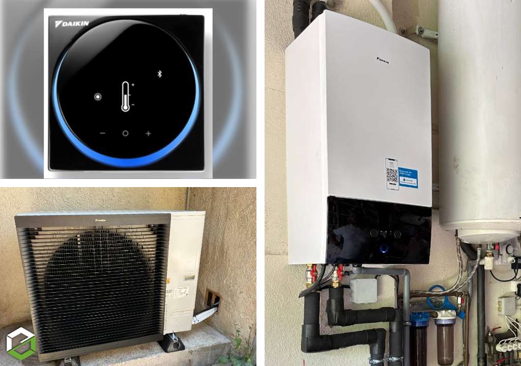 installation pompe à chaleur air/eau daikin en remplacement d'une chaudière fioul 