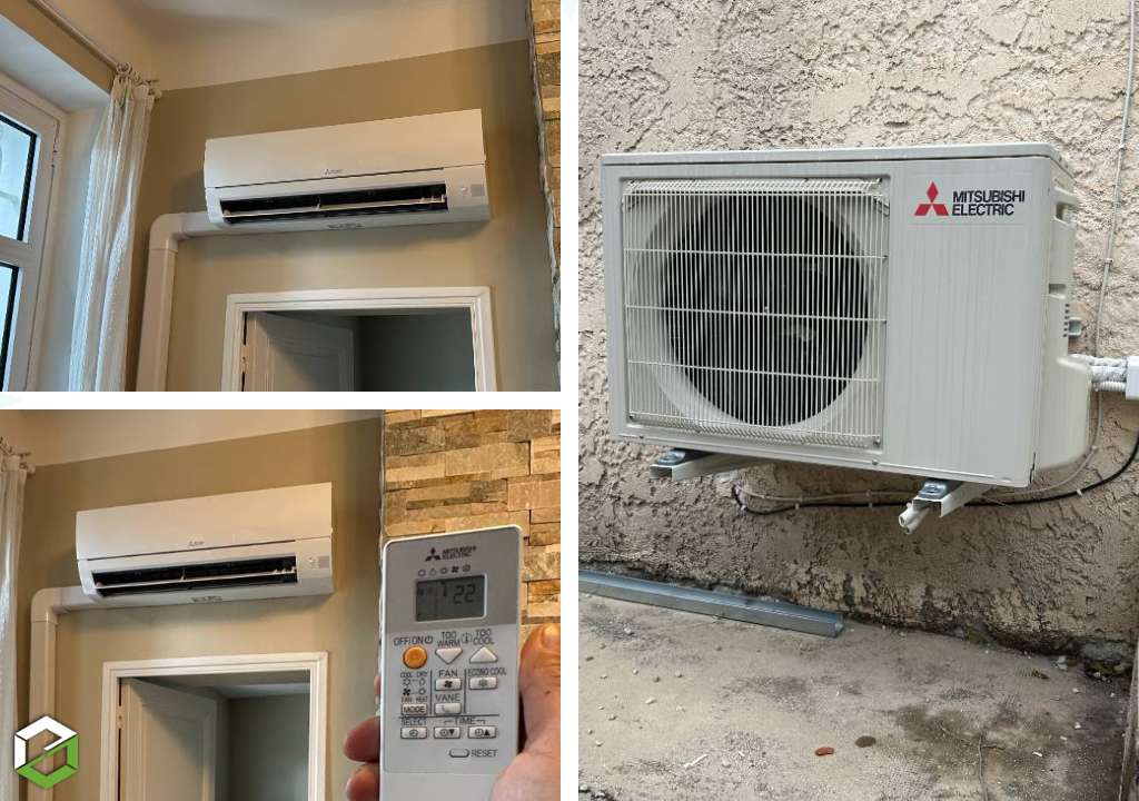 Consultez la chantier : pose et mise en service d'une climatisation mitsubishi electric air-air réversible