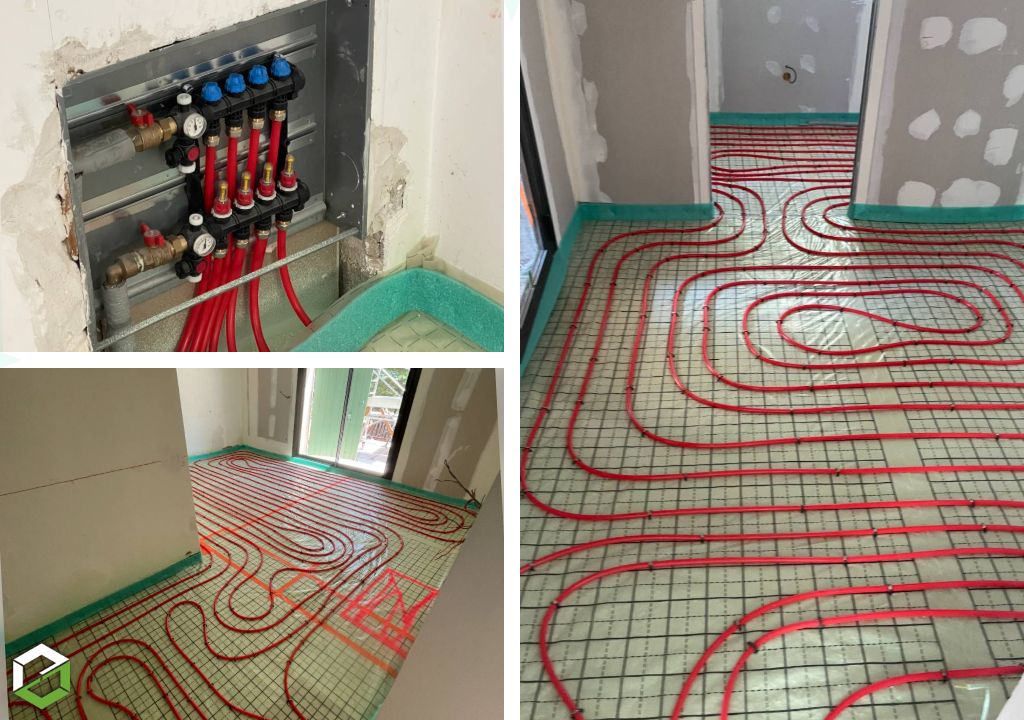 pose d’un plancher chauffant et rafraichissant performant
