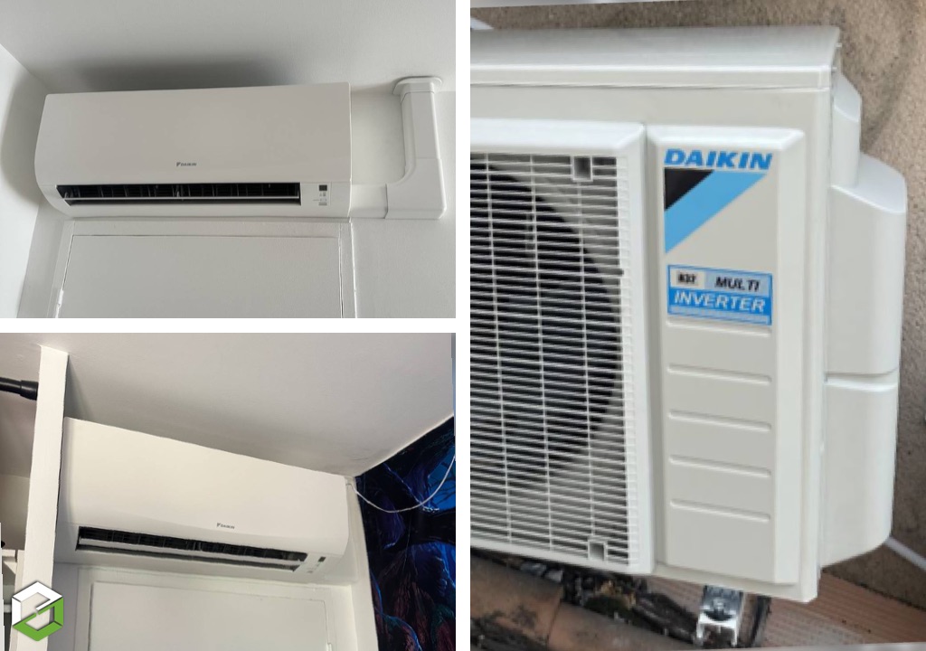 Consultez la chantier : installation d’un climatiseur daikin trisplit sensira