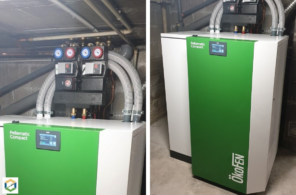installation chaudière granulés de bois pellets okofen