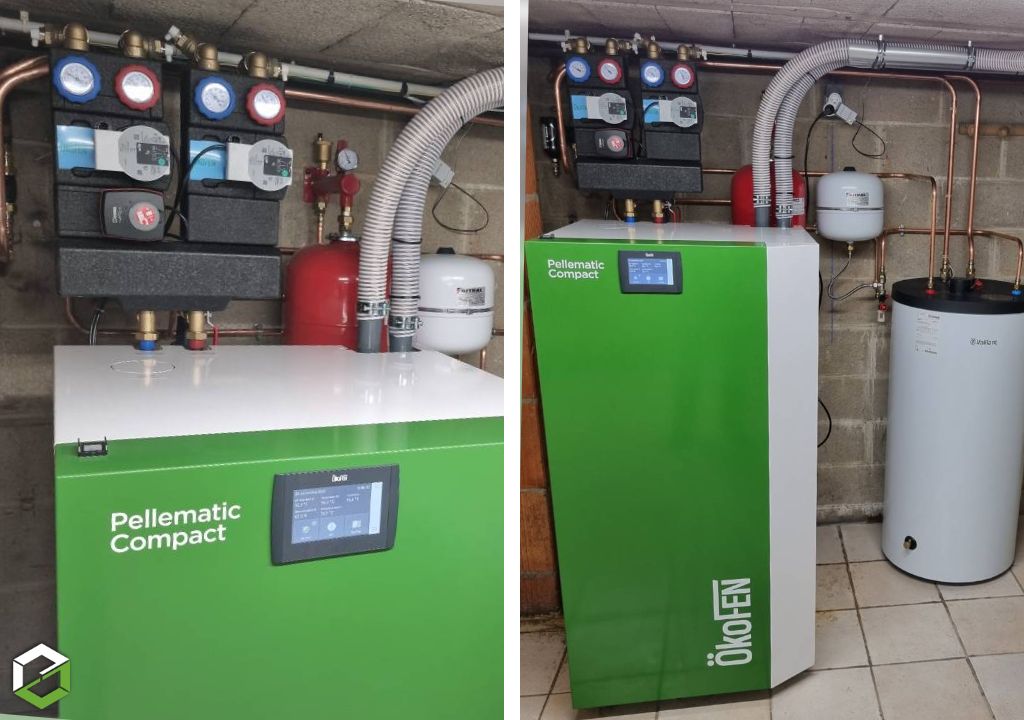 Consultez la chantier : pose d'une chaudière à granulé de bois okofen compact avec production d'eau chaude sanitaire 
