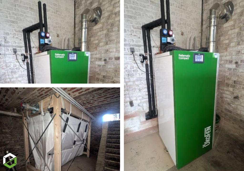Consultez la chantier : installation d'une chaudière à granulé de bois okofen compact 16kw