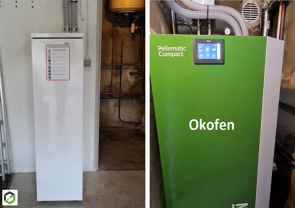 Instalation chaudière granulés de marque Okofen