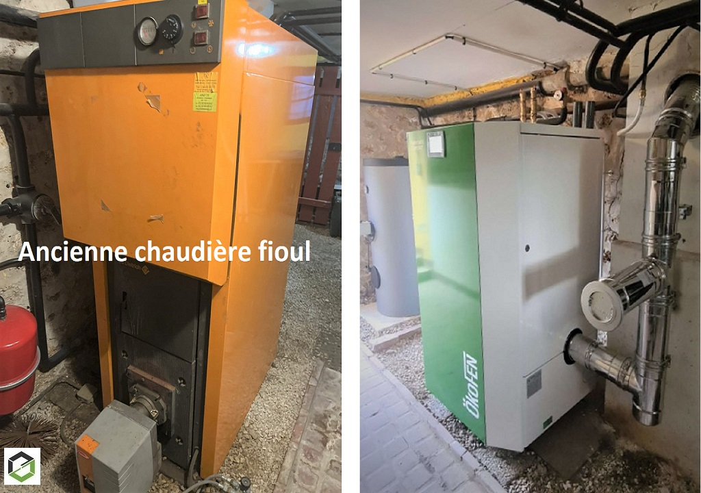 Consultez la chantier : installation chaudière à granulés de bois okofen