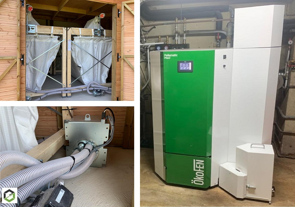 installation chaudiere a granules de bois pellets okofen - 56kw