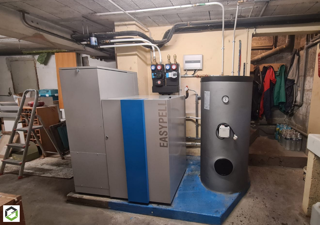 installation d'une chaudière à granulés de bois easypell