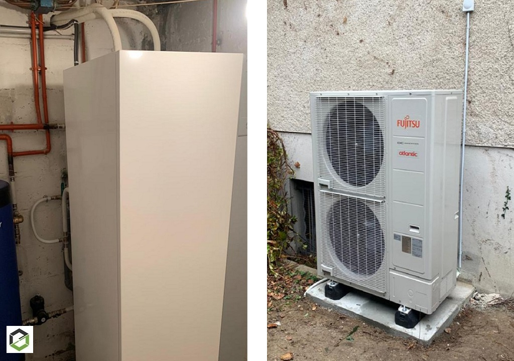 Consultez la chantier : installation d'une pompe à chaleur air/eau atlantic