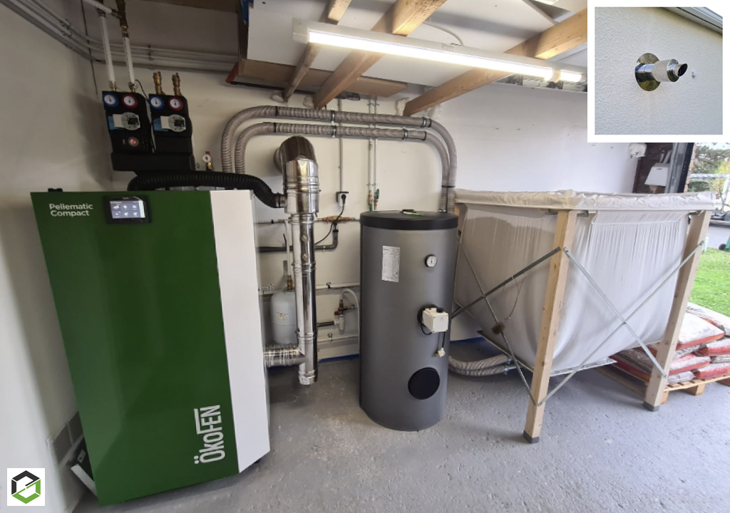 Consultez la chantier : installation d'une chaudiere à granules de bois Ökofen