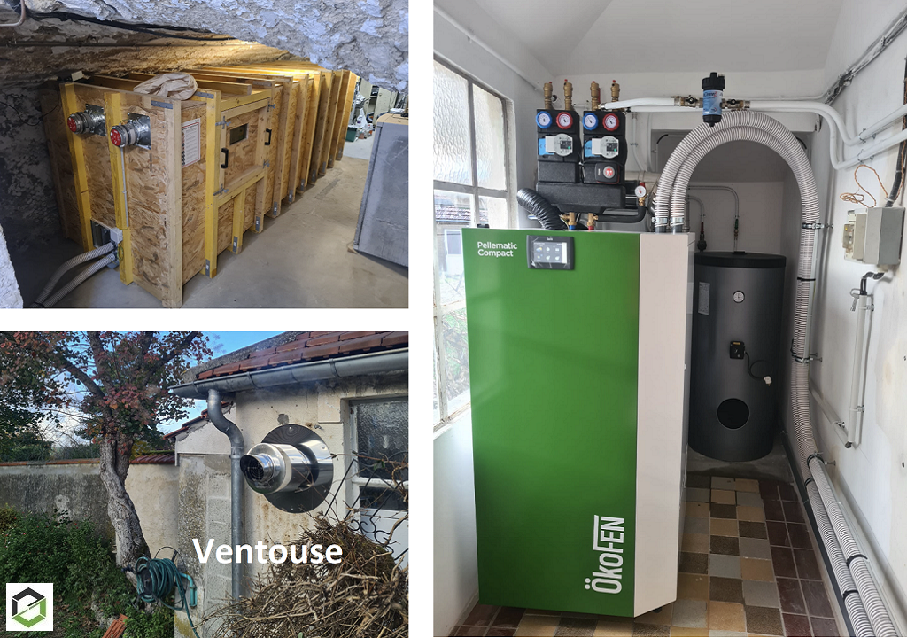 installation d'une chaudière à granulés de bois Ökofen