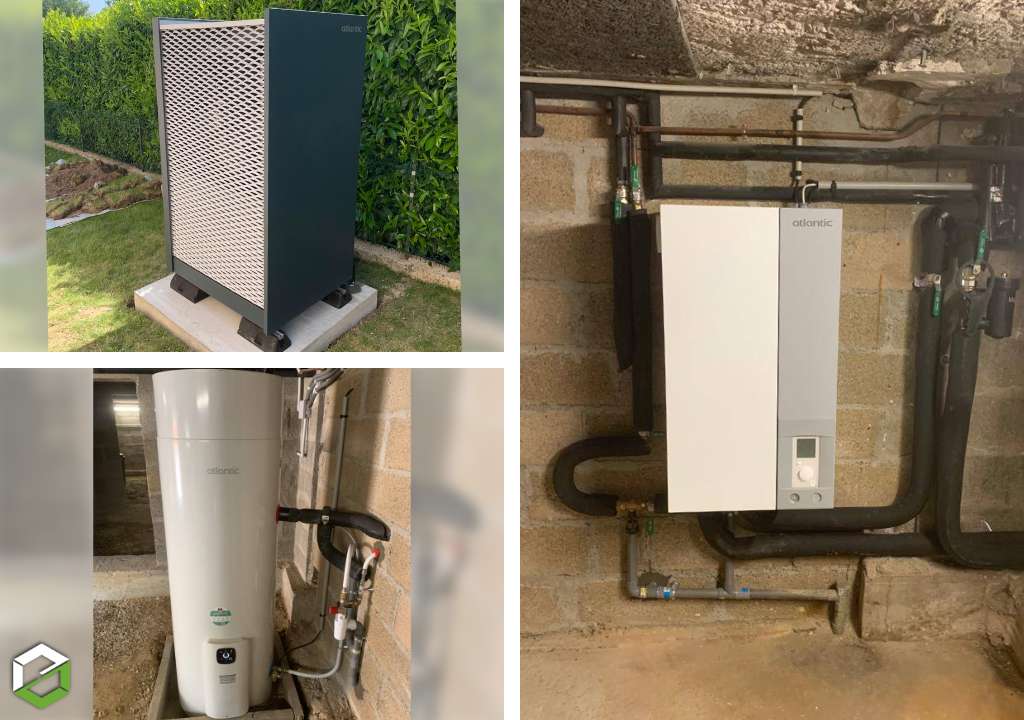 installation pompe a chaleur atlantic xtra m 15 kw avec un ballon thermodynamique type egeo capacite 250 litres