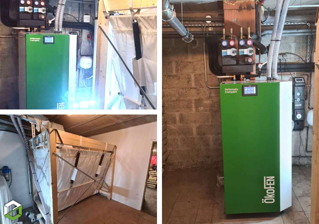 Fourniture et mise en place d’une chaudière biomasse individuelle à granulés de bois de marque OKOFEN 14 kW