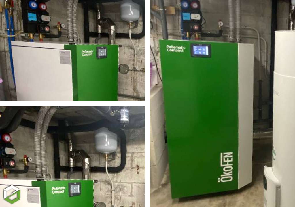 Consultez la chantier : installation d'une chaudière à granulés de bois ökofen systeme thermodynamique par artisan rge qualibois
