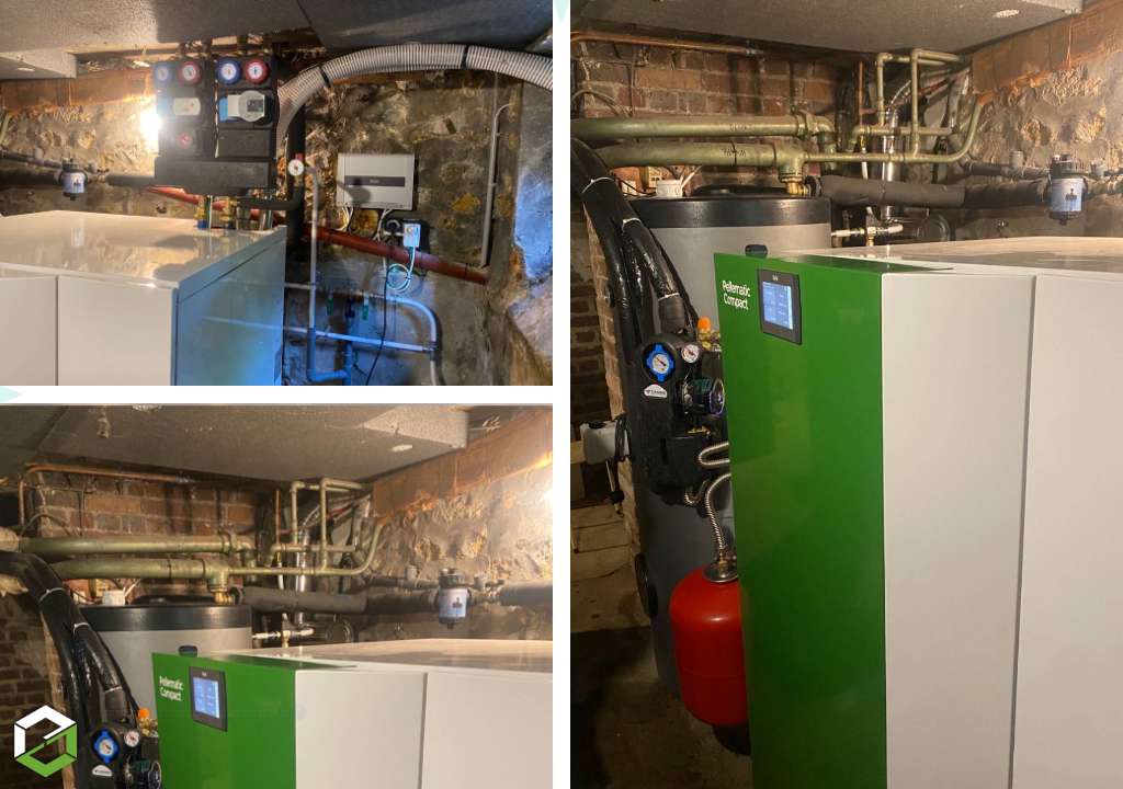 travaux de chauffage - chaudiÈre À granulÉs de bois okofen 22kw + chauffe eau solaire individuel (cesi)