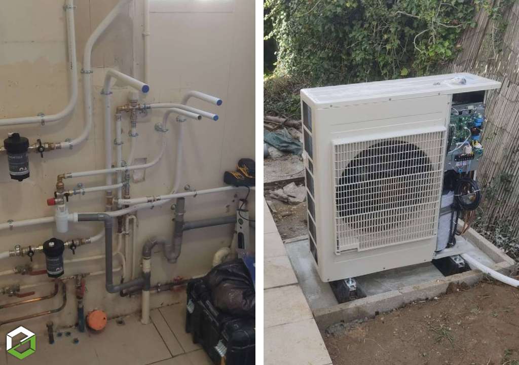 Installation pompe à chaleur et eau chaude sanitaire Atlantic entreprise rge