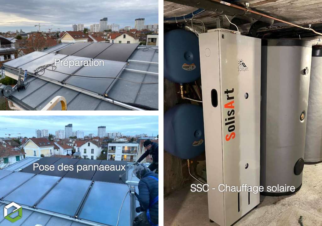 Installation d'un systeme solaire combine solisart et travaux photovoltaique 3kwc dualsun